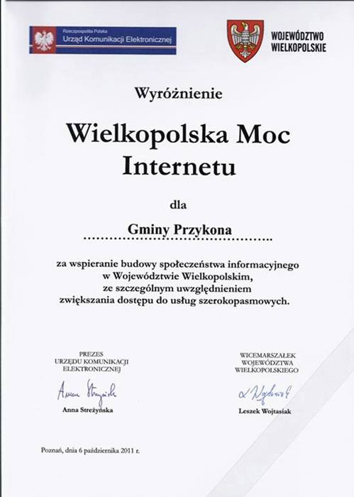 Przykona: Gmina „mocna” internetowo  - Źródło: www.przykona.pl