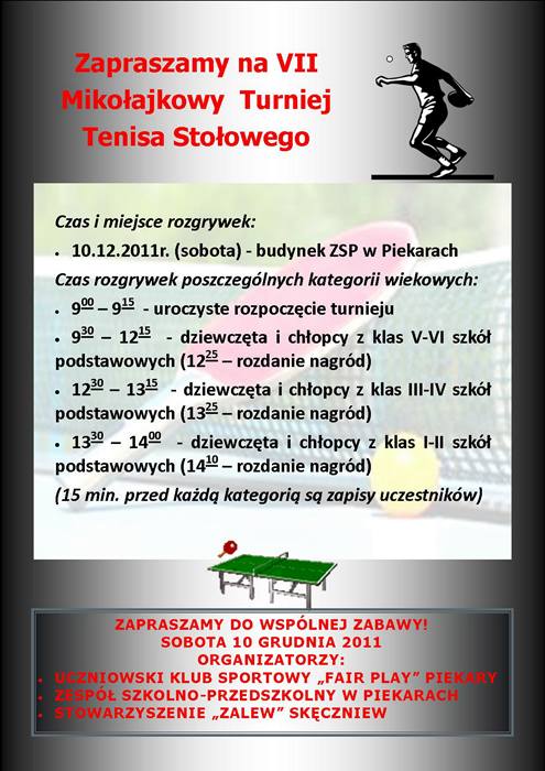 Mikołajkowe zmagania ping-pongowe - Źródło: www.dobra24.pl