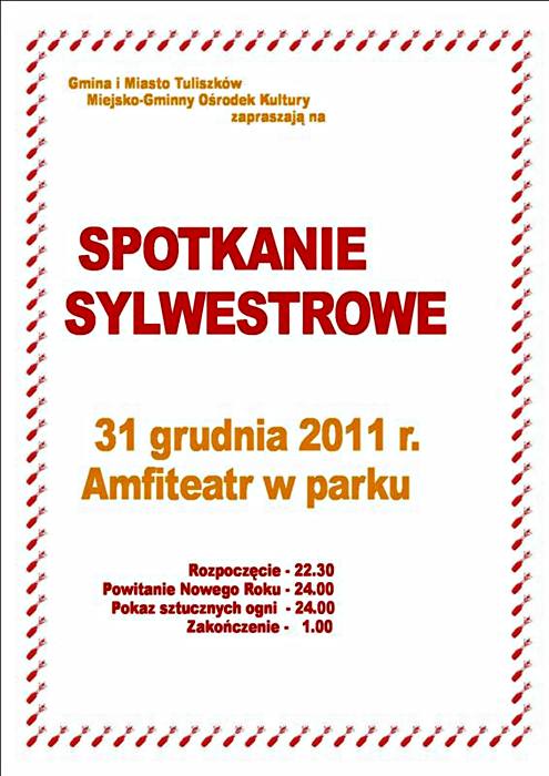 Tuliszków: Sylwestrowe spotkanie - Źródło: www.tuliszkow.pl