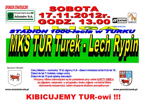 MKS Tur Turek vs. Lech Rypin - Źródło: mksturturek.pl