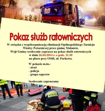 Saperzy, strażacy i policjanci pokażą w Malanowie, co potrafią - źródło: www.malanow.pl