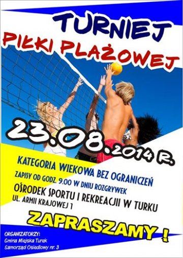 Turniej Piłki Plażowej na zakończenie wakacji - Foto: www.miastoturek.pl
