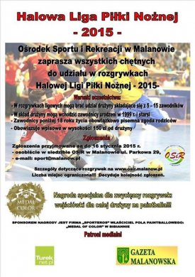 Halowa Liga Piłki Nożnej Malanów 2015