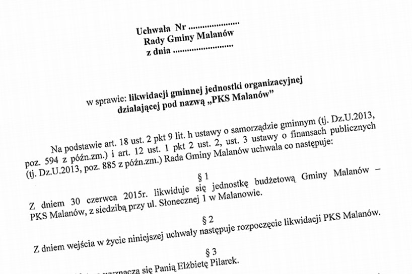 Zlikwidują PKS Malanów - foto: www.malanow.pl