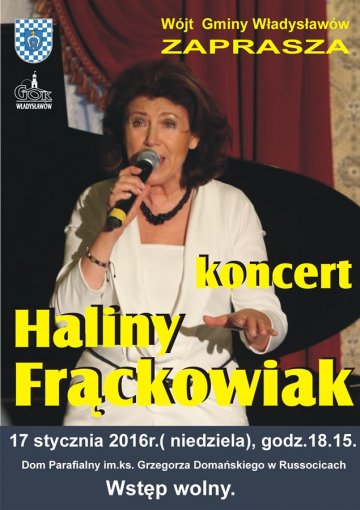 Władysławów: Halina Frąckowiak zaśpiewa w Domu Parafialnym