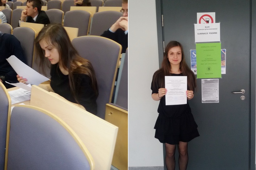 Sukces Weroniki - uczennicy ZSR CKP na Olimpiadzie Języka Rosyjskiego