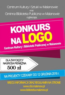 Konkurs na logo Centrum Kultury i Biblioteki Publicznej w Malanowie