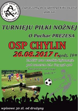 Turniej Piłki Nożnej o Puchar Prezesa OSP Chylin