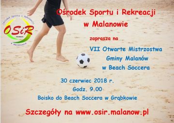 Malanów: VII Otwarte Mistrzostwa Gminy Malanów w Beach Soccera już 30 czerwca