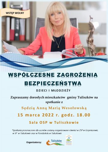 Sędzia Wesołowska będzie edukować mieszkańców Tuliszkowa