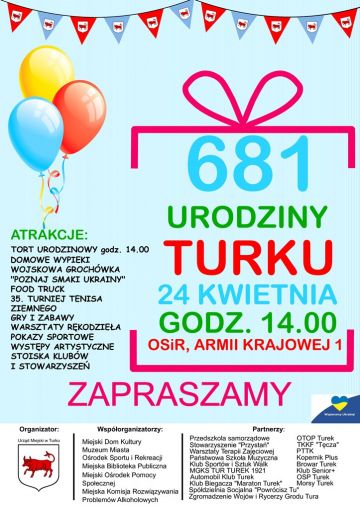 681 urodziny miasta Turek! Chodźcie na tort i pyszną zabawę :)