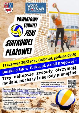 Powiatowym Turnieju Piłki Siatkowej Plażowej o Puchar Starosty Tureckiego