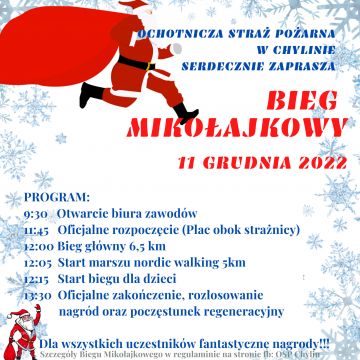 Mikołajkowe bieganie w Chylinie już 11 grudnia!