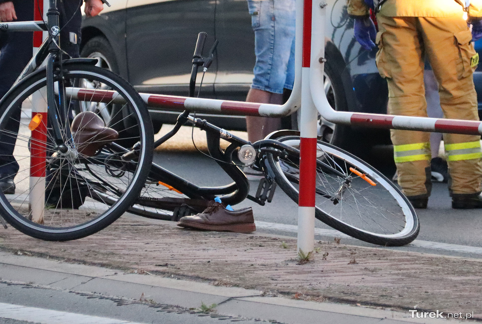 Kolejne potrącenie rowerzysty w Turku. Mężczyzna w stanie ciężkim przewieziony do szpitala - Potrącenie rowerzysty na Kolskiej Szosie / fot. Turek.net.pl