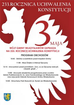 233 rocznica uchwalenia Konstytucja 3-go Maja w gminie Władysławów