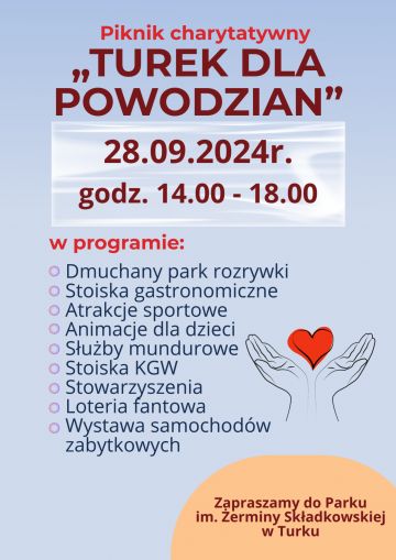 Turek dla Powodzian - zapraszamy na piknik charytatywny 28 września!