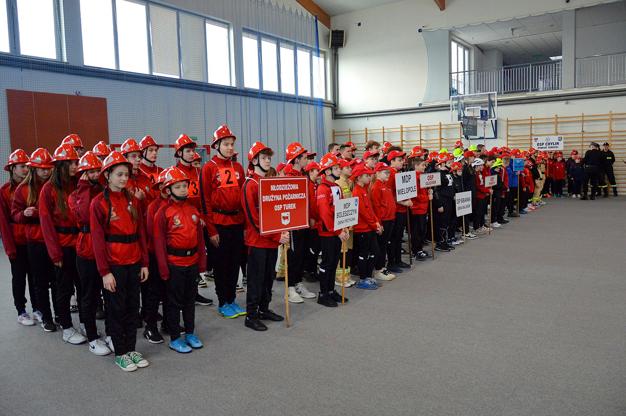 MDP Chylin i MDP Głuchów triumfują na Halowych Zawodach Sportowo-Pożarniczych w Brudzewie - Halowe Zawody Sportowo-Pożarniczw w Brudzewie /fot. Starostwo Powiatowe w Turku