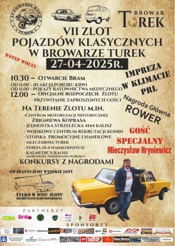 Automobil Klub Turek zaprasza na VII Zlot Pojazdów Klasycznych. Motoryzacyjne święto i klimat PRL już 27 kwietnia