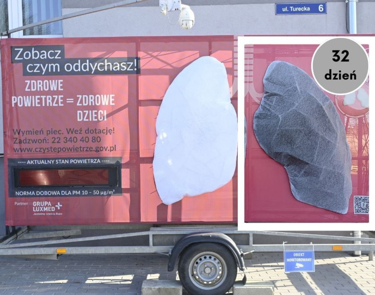Mobilna instalacja ujawnia problem smogu w Malanowie. Gmina zapowiada wzmożone kontrole