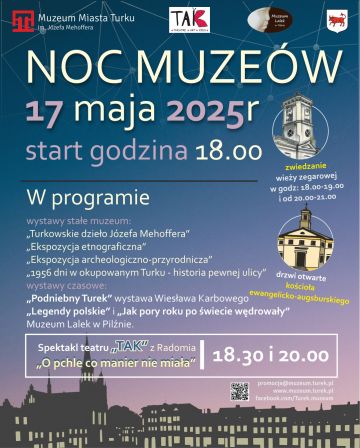 Kultura pod osłoną nocy. Noc Muzeów 2025 w turkowskim ratuszu już 17 maja