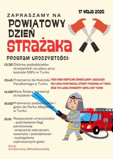 Turek gospodarzem Powiatowego Dnia Strażaka. Hołd dla 150-letniej historii OSP Turek