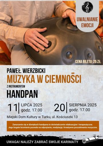 Magia dźwięków w ciemności. Handpan Pawła Wierzbickiego zabrzmi w MDK w Turku