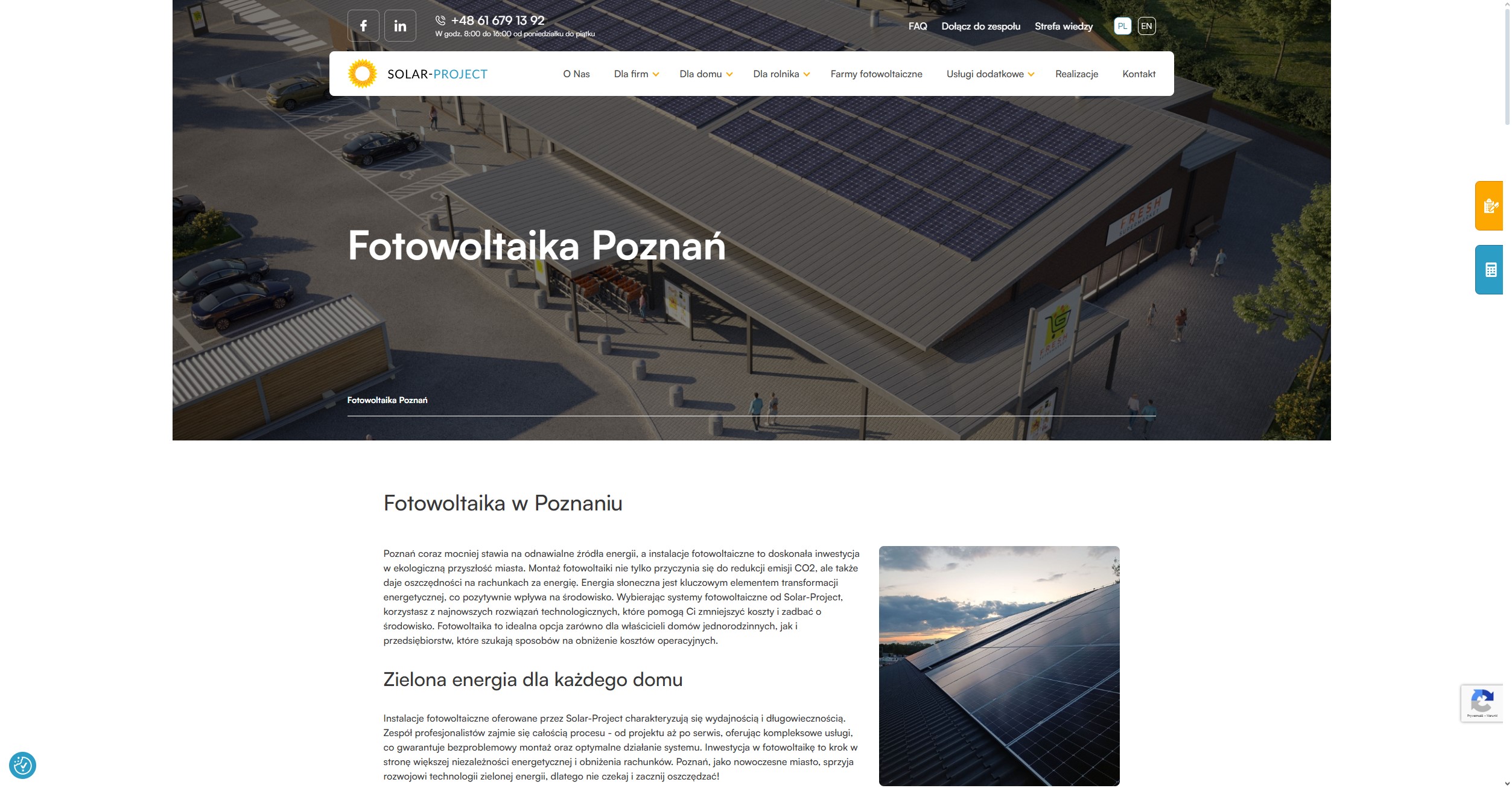 Fotowoltaika w Poznaniu dla firm - sposób na obniżenie rachunków i wzmocnienie wizerunku ekologicznego - Fotowoltaika w Poznaniu i okolicach - Solar-Project