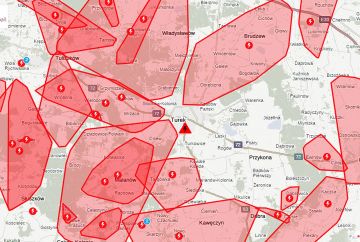 Powiat turecki po ataku śniegu. Masowe awarie prądu i blisko 100 interwencji strażaków - Mapa awarii energetycznych w powiecie tureckim po ataku śniegu