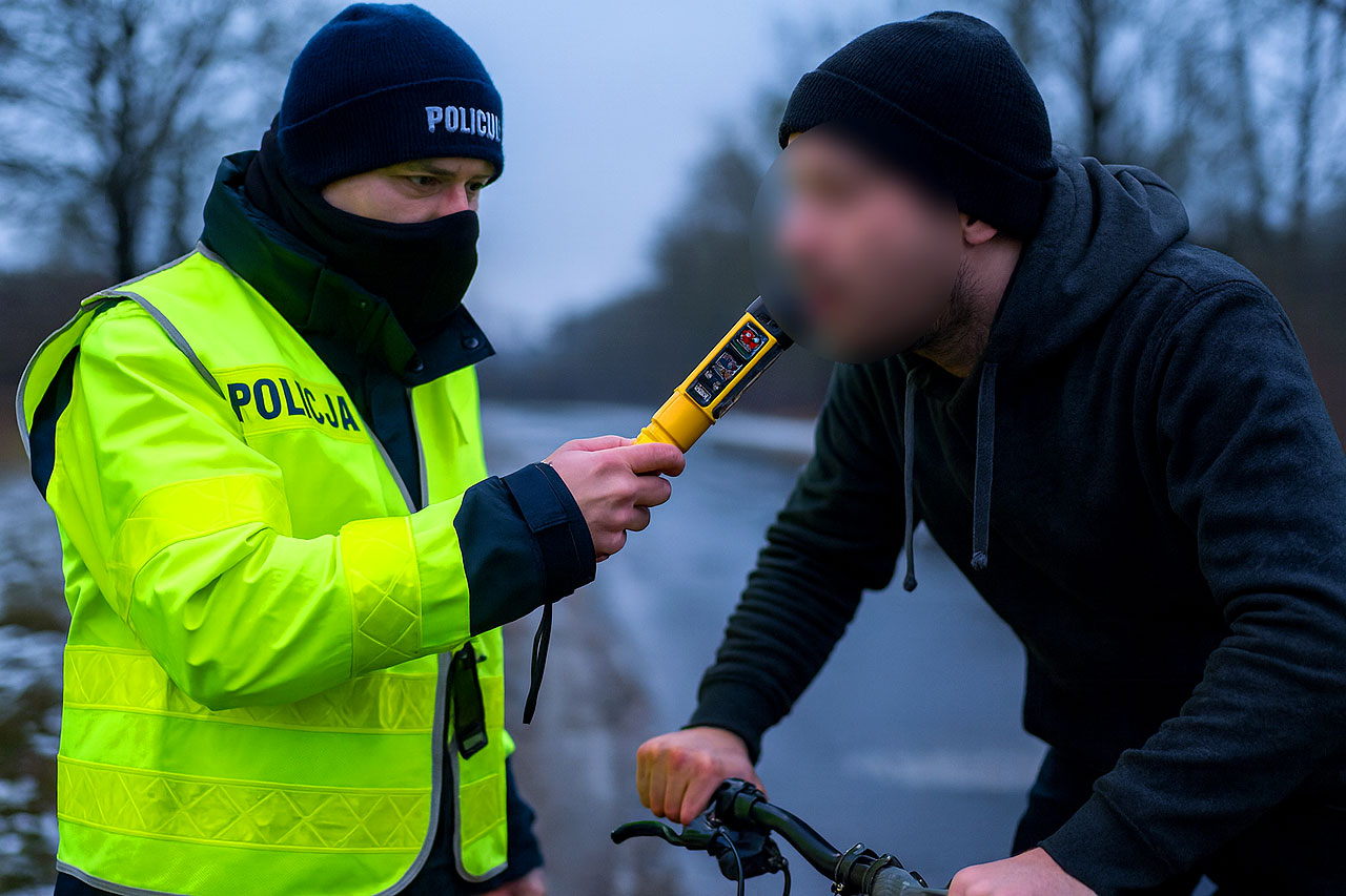 Rowerzysta po kielichu z zakazem kierowania zatrzymany, Grozi mu do 5 lat więzienia - fot. poglądowe