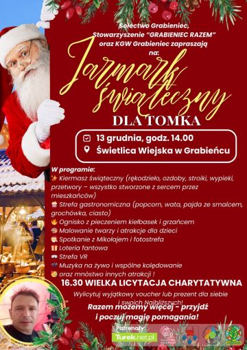 Jarmark Świąteczny w Grabieńcu pełen atrakcji już w sobotę! Mieszkańcy organizują pomoc dla Tomka Osajdy