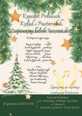 Koncert Polskich Kolęd i Pastorałek w Tokarach