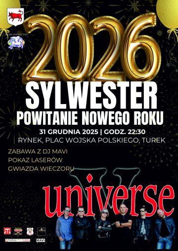Turek znów powita Nowy Rok na Placu Wojska Polskiego. Grupa Universe gwiazdą sylwestra