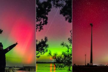 Zorza polarna nad powiatem tureckim. Nocny...