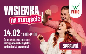 Wisienka na szczęście w Ferio Konin - walentynkowa akcja, w której nagrodą jest karta podarunkowa