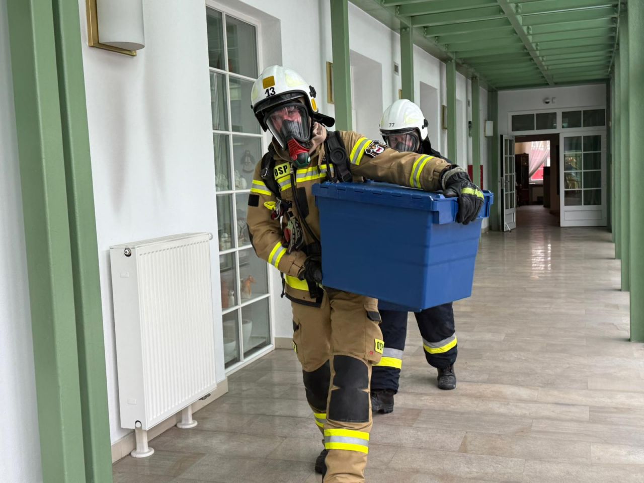 Symulowany pożar w ratuszu. Ćwiczenia PSP i OSP w Muzeum Miasta Turku - Ćwiczenia przeciwpożarowe w muzeum