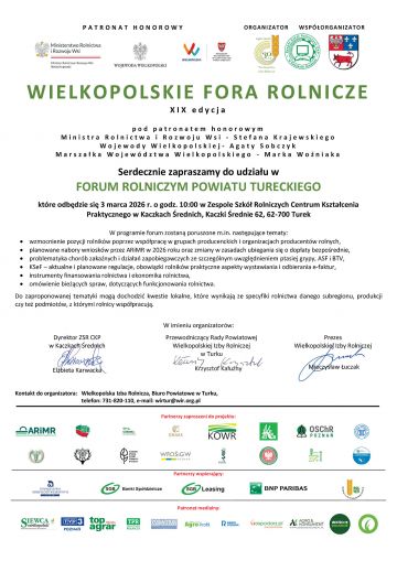 Wielkopolskie Fora Rolnicze – XIX edycja w...