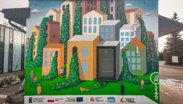 Na ścianie biblioteki już wiosna! Kwiatospady...